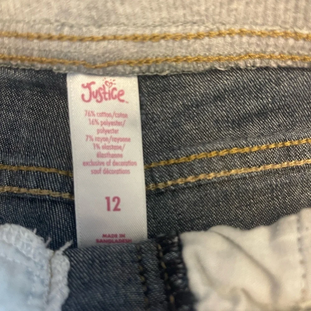 Youth Girls Justice denim Bermuda shorts size 12